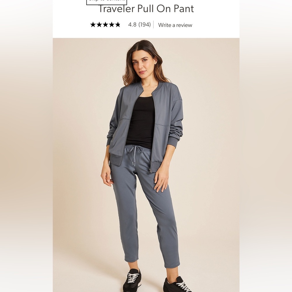 Maurices charcoal blue travel pants & jacket